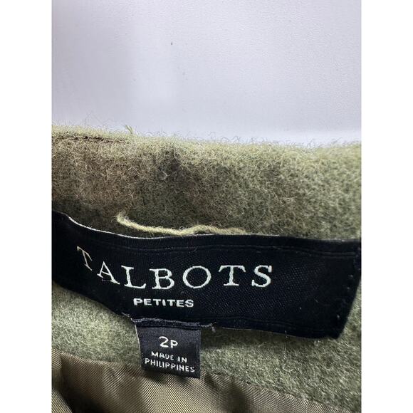 Talbots Green Wool Blend Back Zip Mini Skirt Women's Size 2 Petite 2P - Picture 5 of 8